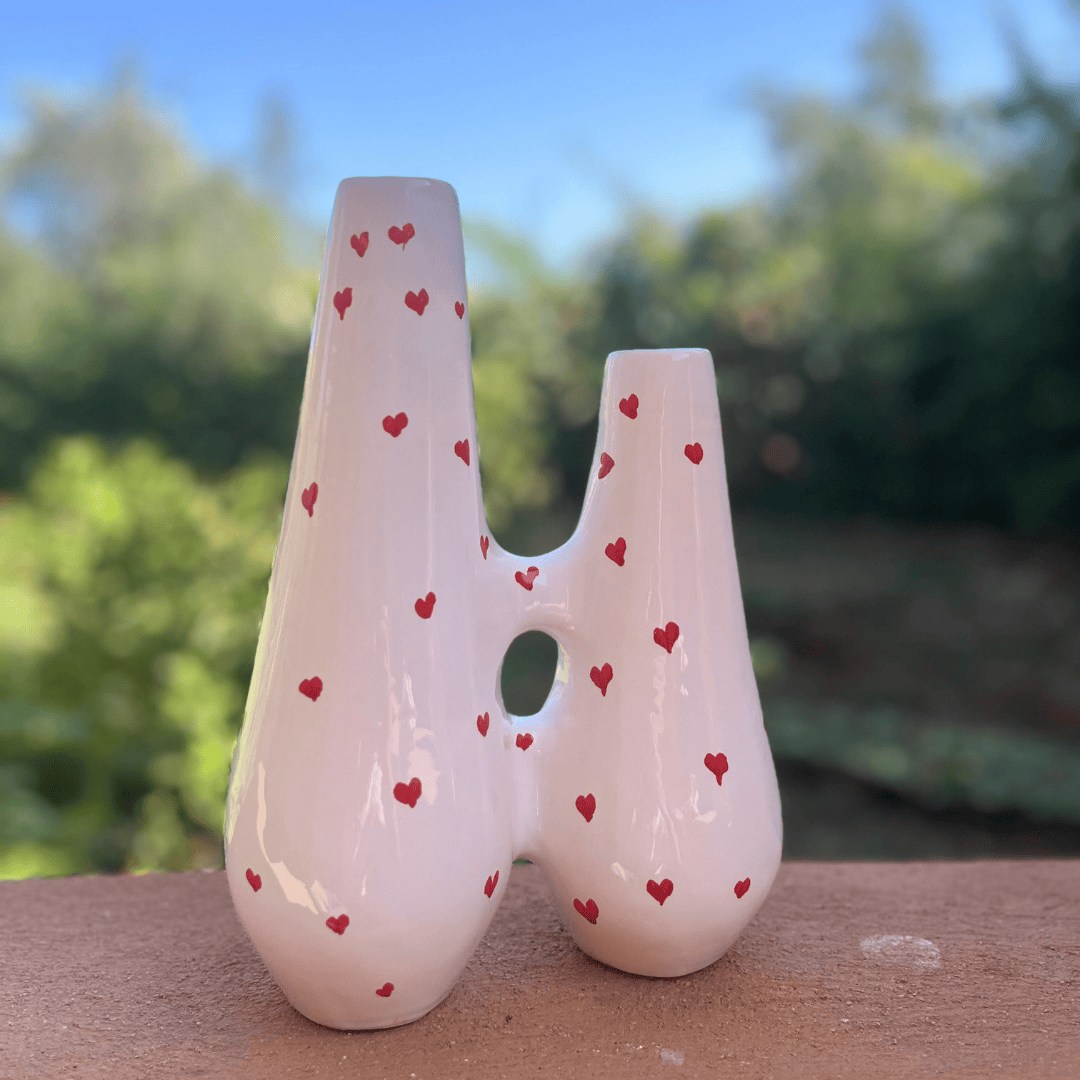 Vase artisanal céramique Cœurs Duo