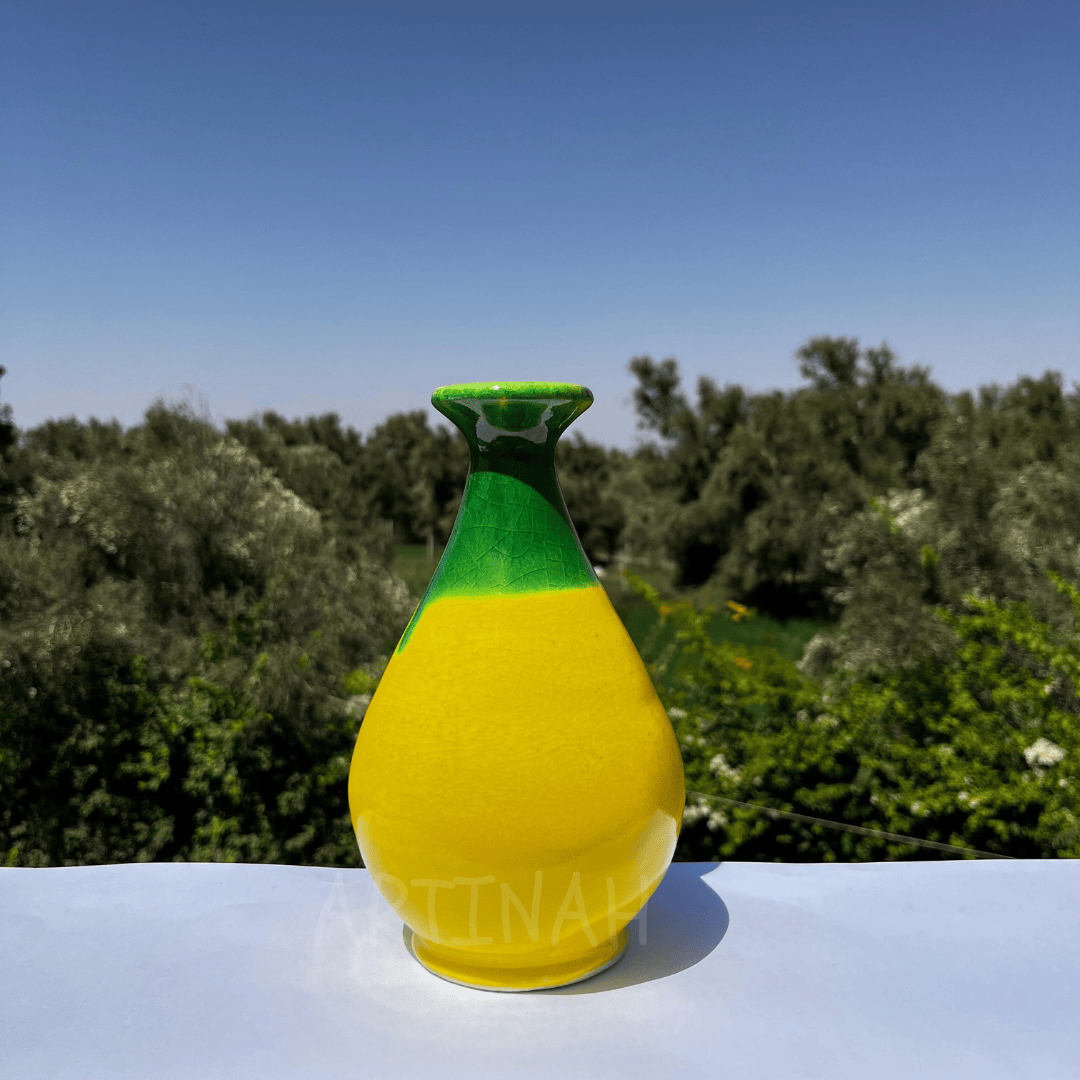 Handcrafted Yellow & Green Gradient Ceramic Vase