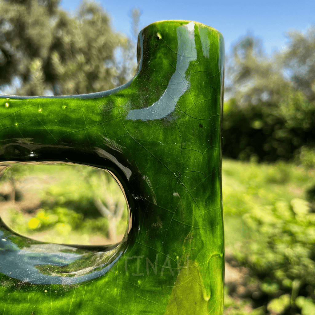 Ceramic Decorative Vase – Modern Green Sculptural Design