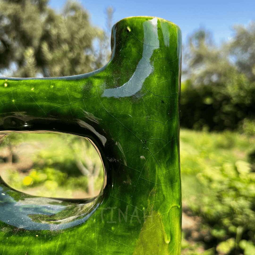 Ceramic Decorative Vase – Modern Green Sculptural Design