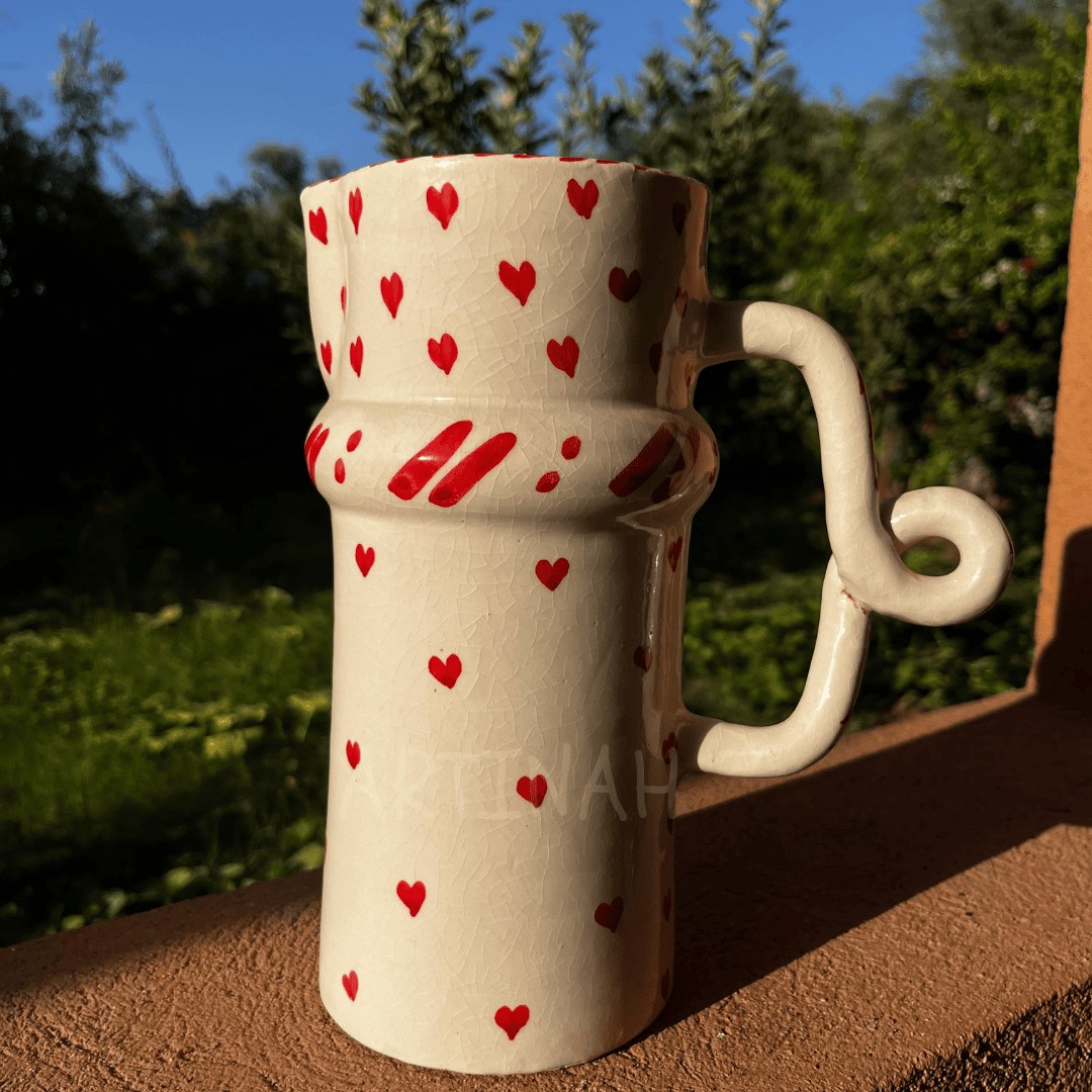 Handcrafted Ceramic Hearts Pitcher 1L