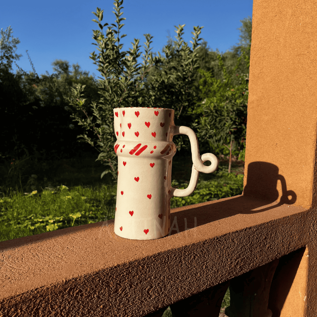 Handcrafted Ceramic Hearts Pitcher 1L