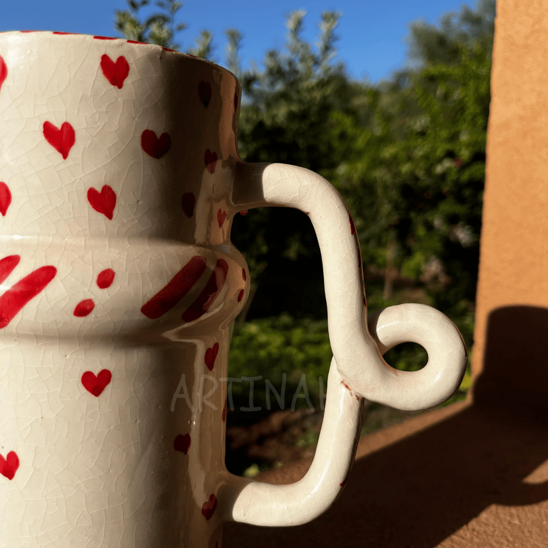 Handcrafted Ceramic Hearts Pitcher 1L