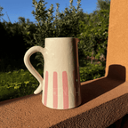 Handcrafted Pink Striped Pitcher 1L
