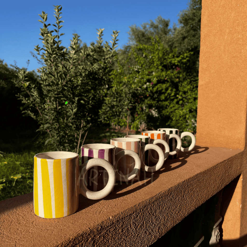 Handcrafted Striped Mugs 250ml