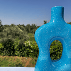 Handcrafted Sculptural Turquoise Ceramic Vase