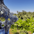 Handcrafted Ceramic Sculpture Totem Design with Cutouts