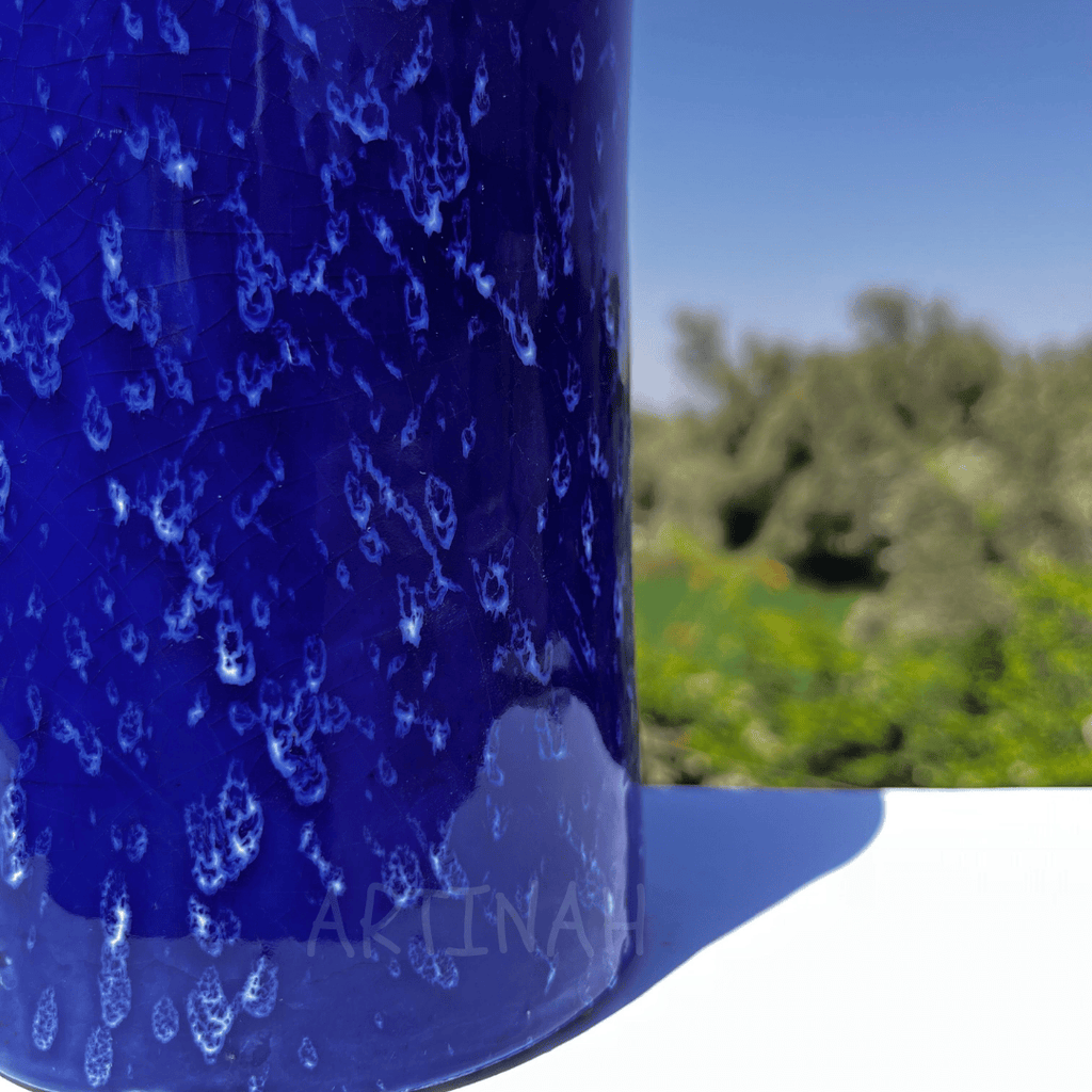 Handcrafted Deep Blue Ceramic Decorative Bottle