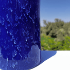 Handcrafted Deep Blue Ceramic Decorative Bottle