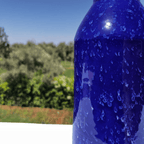 Handcrafted Deep Blue Ceramic Decorative Bottle