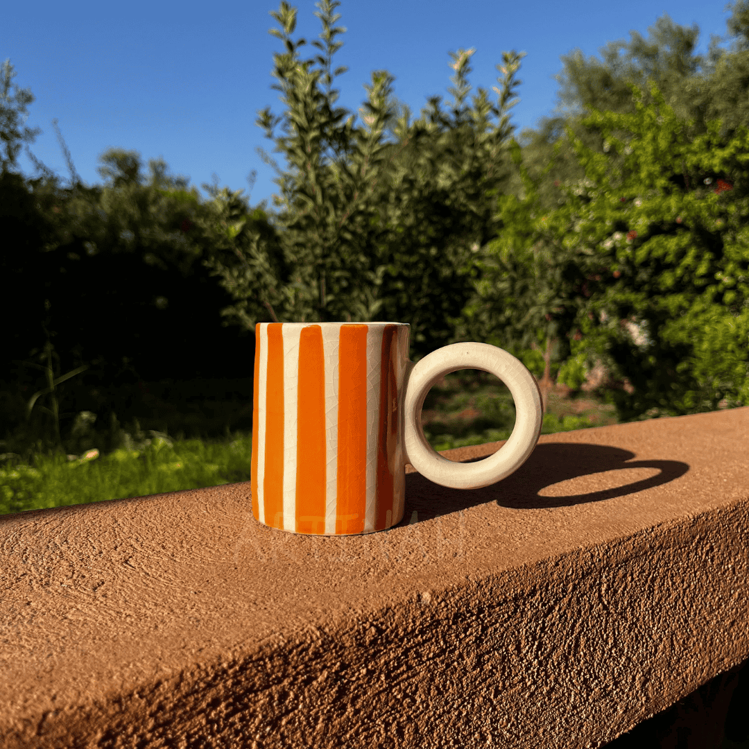 Handcrafted Striped Mugs 250ml