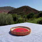 Assiettes Murales en Céramique Artisanale – Visage Abstrait Rouge