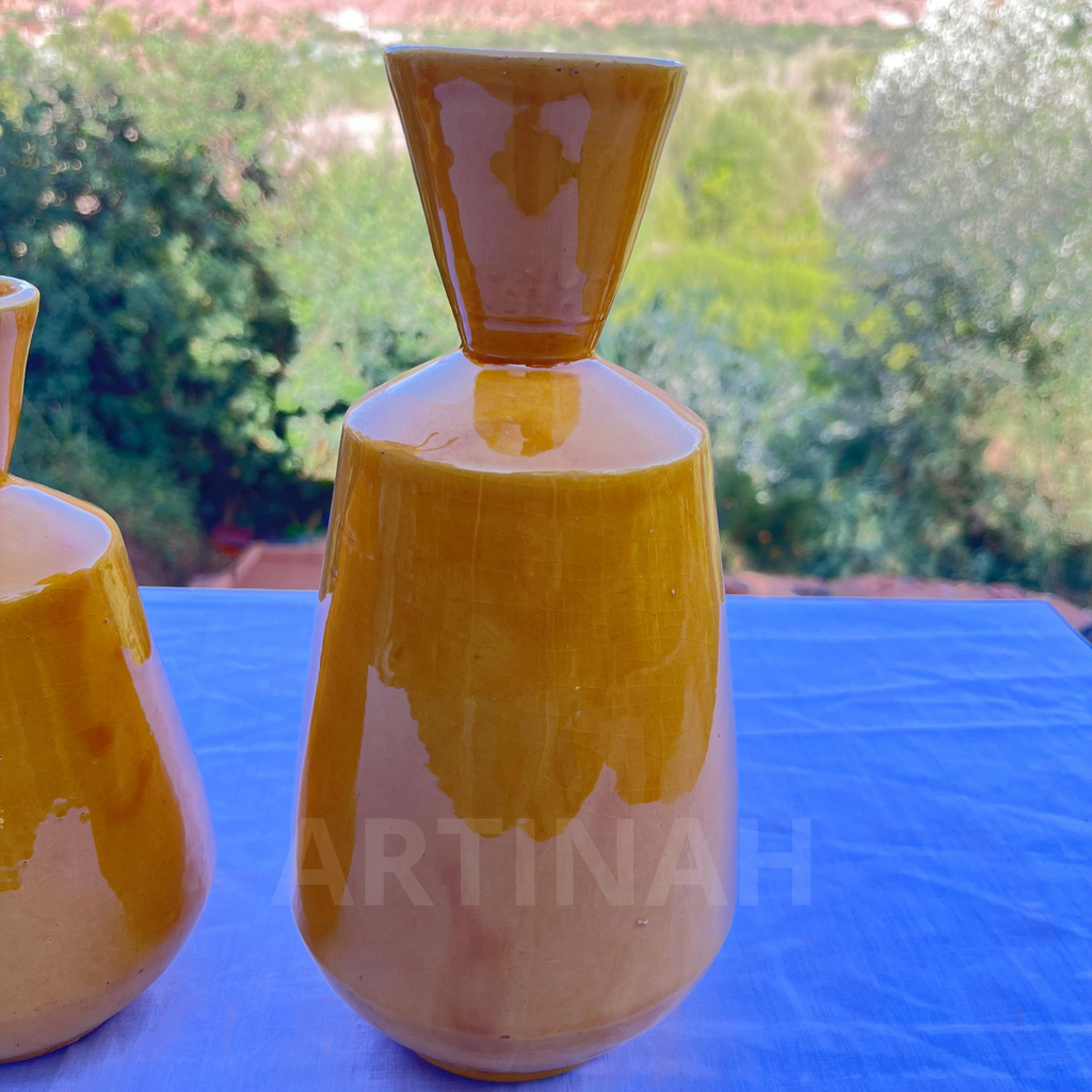 Vases en Céramique Artisanale – Jaune Soleil