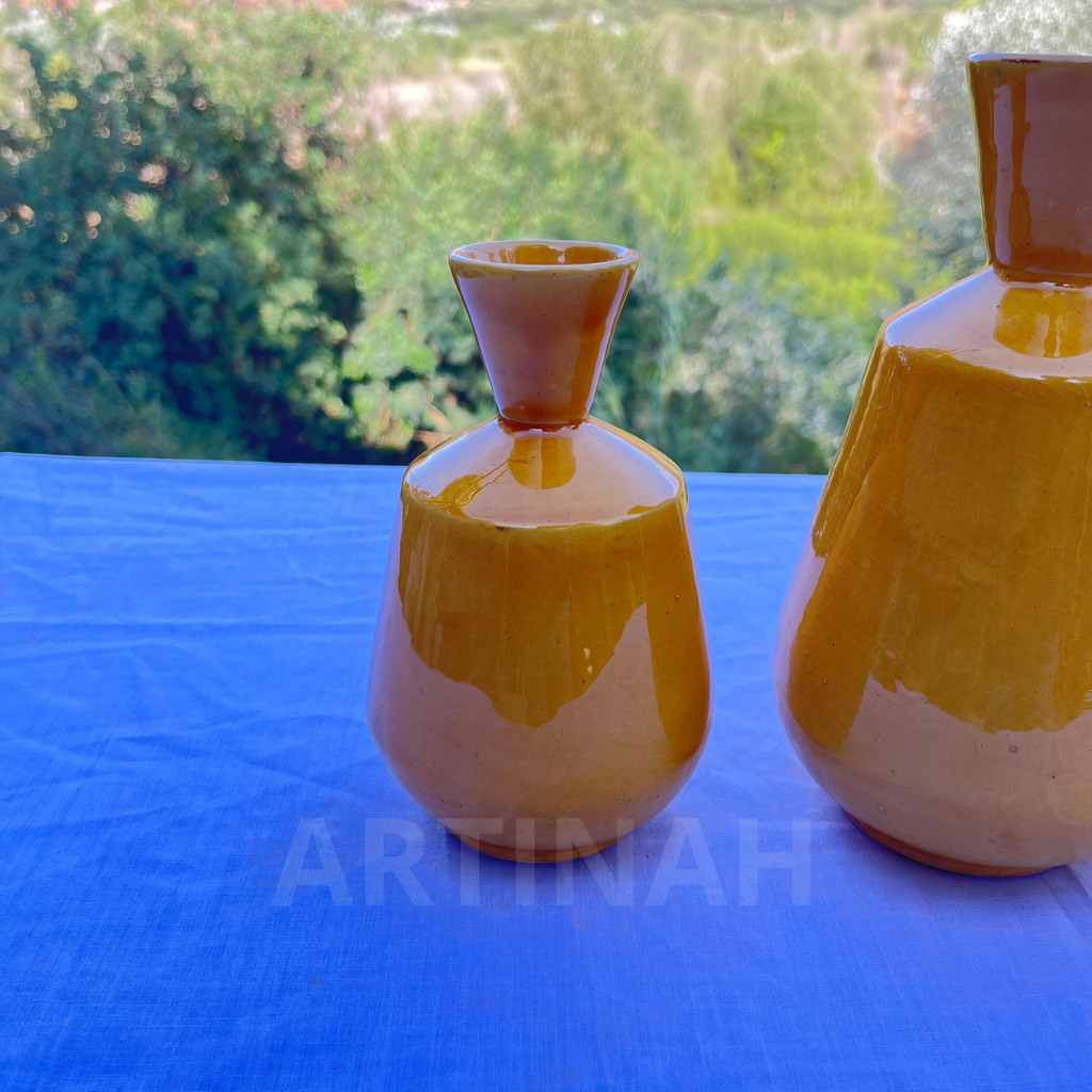 Vases en Céramique Artisanale – Jaune Soleil