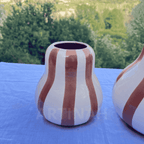 Vase en Céramique Artisanale – Rayé Marron