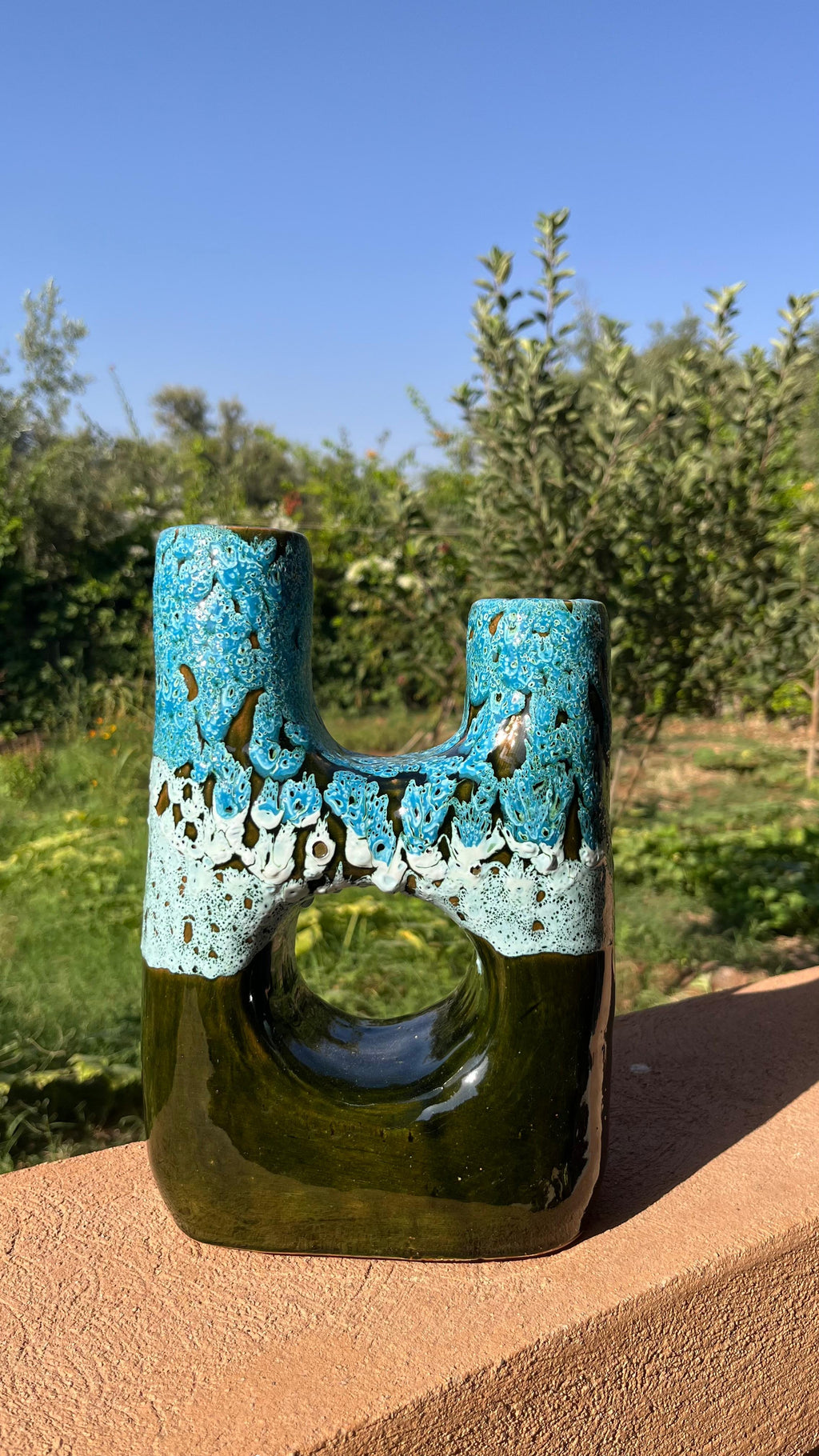 Ceramic Vase – Green & Blue