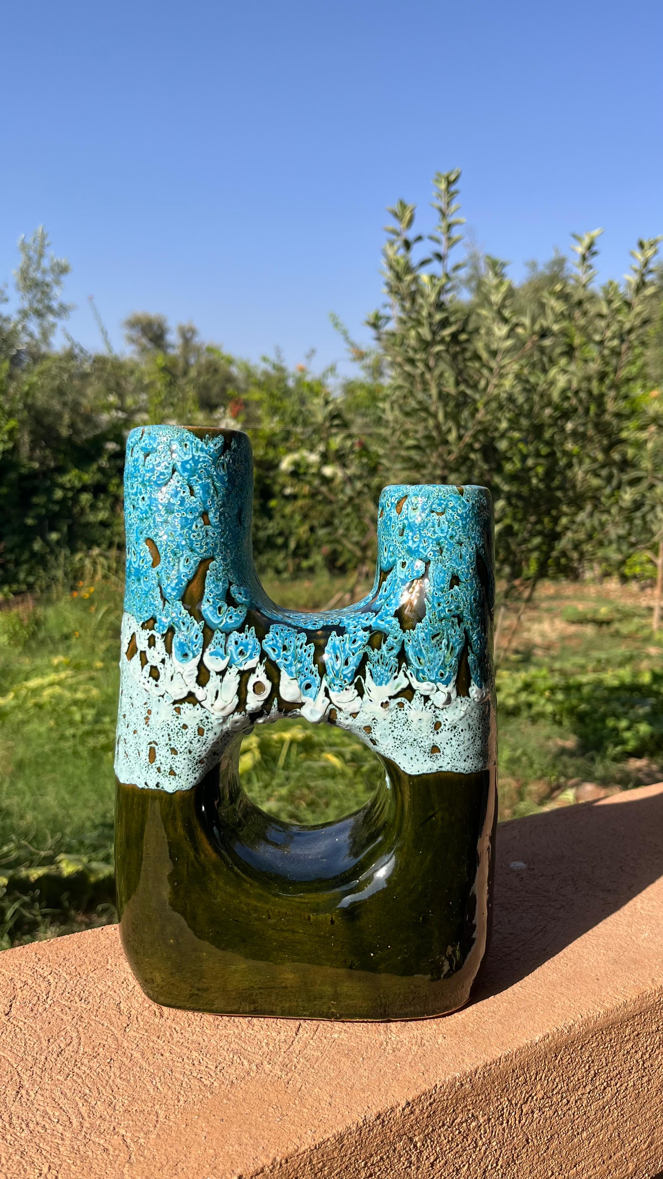 Ceramic Vase – Green & Blue